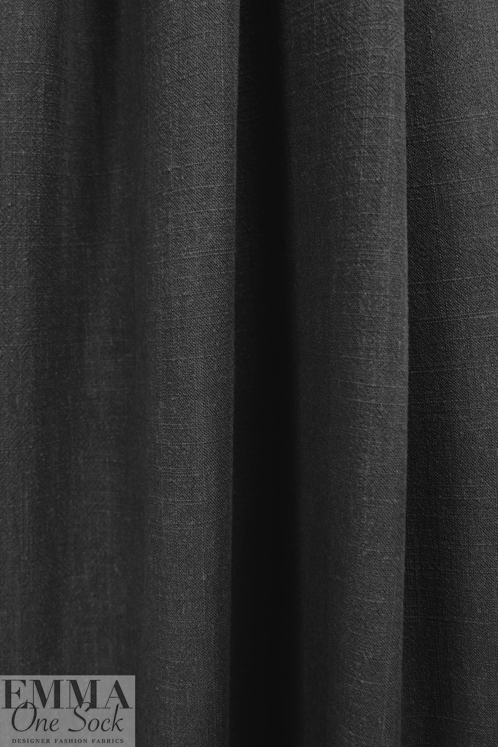 black rayon/linen textured woven, Oeko-Tex certified 1.25 yds