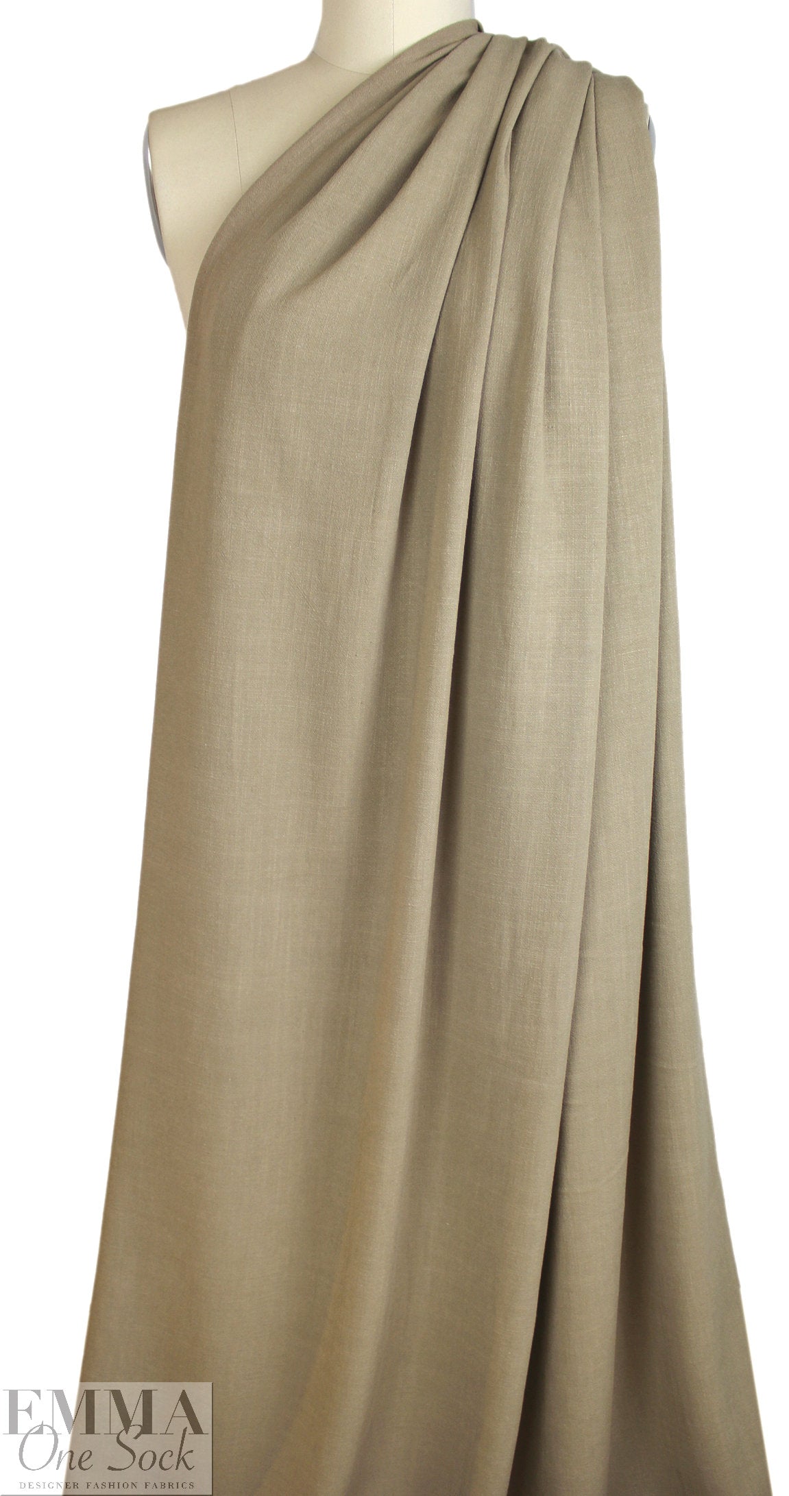 khaki rayon/linen textured woven, Oeko-Tex certified