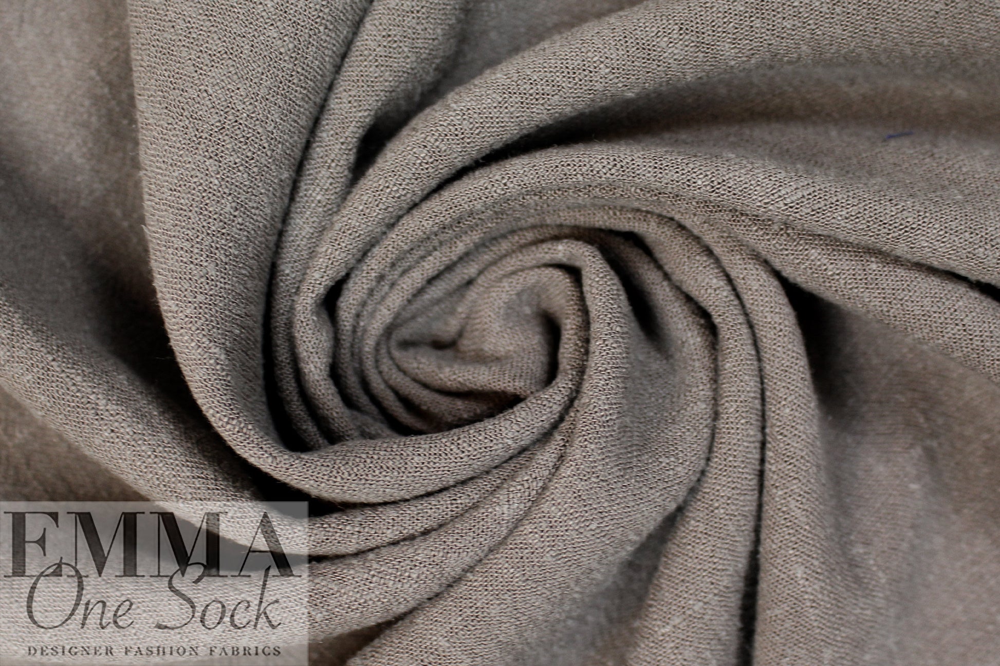 taupey gray rayon/linen textured woven, Oeko-Tex certified .75 yds