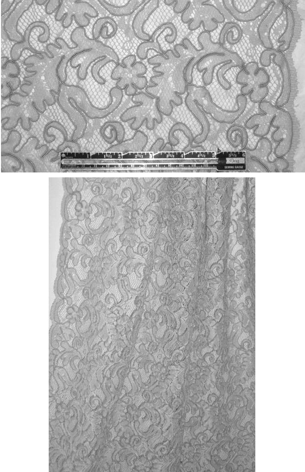 David Meister reembroidered Italian lace - silver
