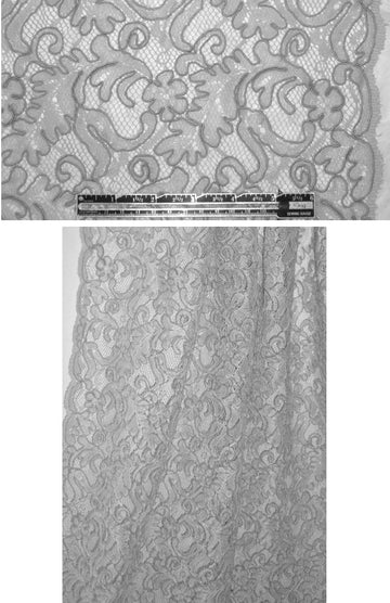 David Meister reembroidered Italian lace - silver