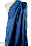 Italian dimensional floral brocade - shades of blue 1.875 yd