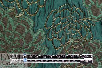 Italian dimensional floral brocade - shades of green 1.5 yds