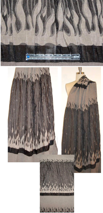 French jacquard weave skirt panel - taupe/black
