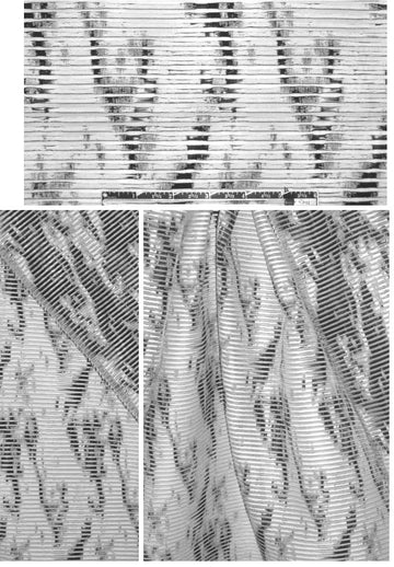 J'Envie 'slatted' weave cotton/linen - black/white