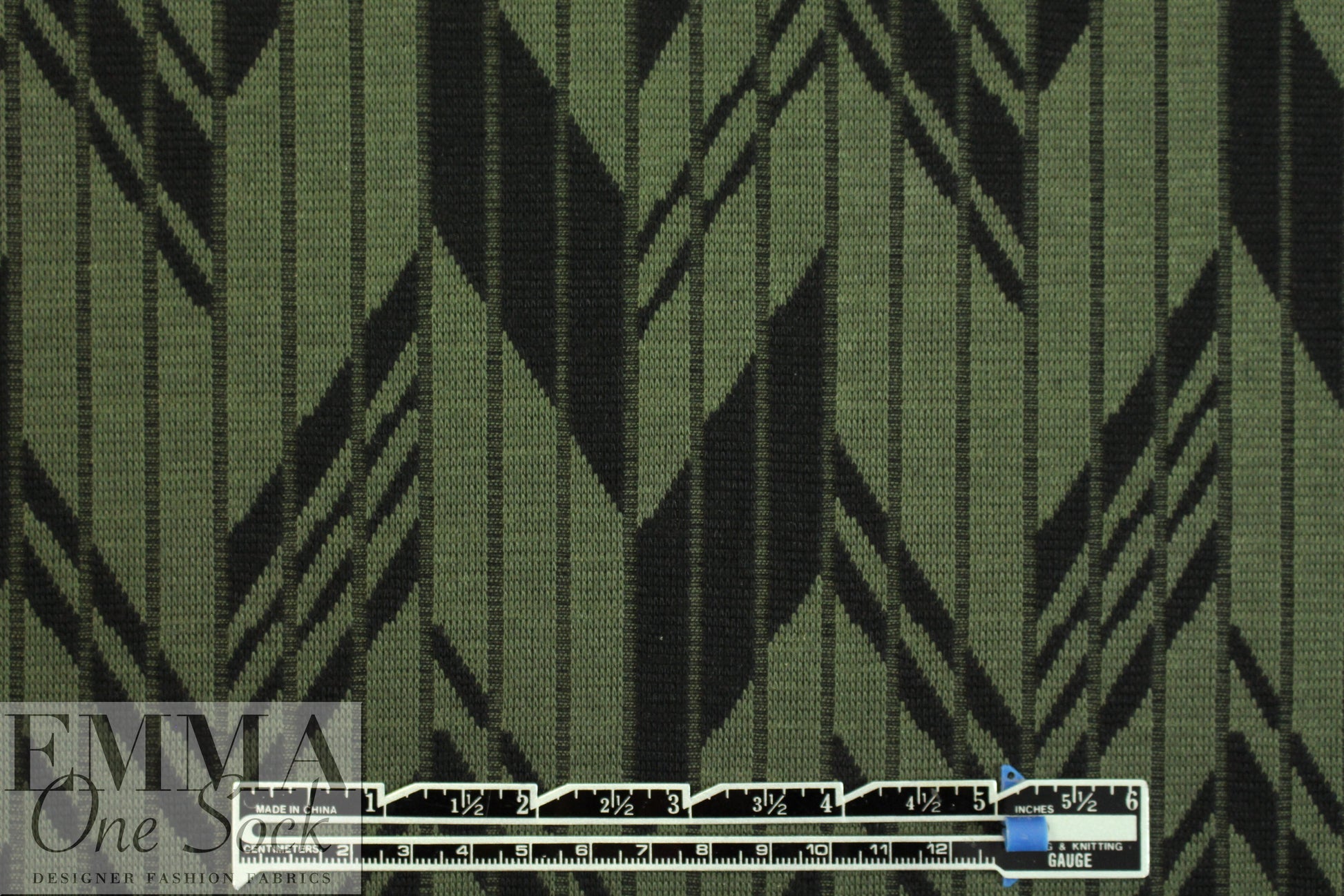 NY designer slatted angles sweater knit - black/loden