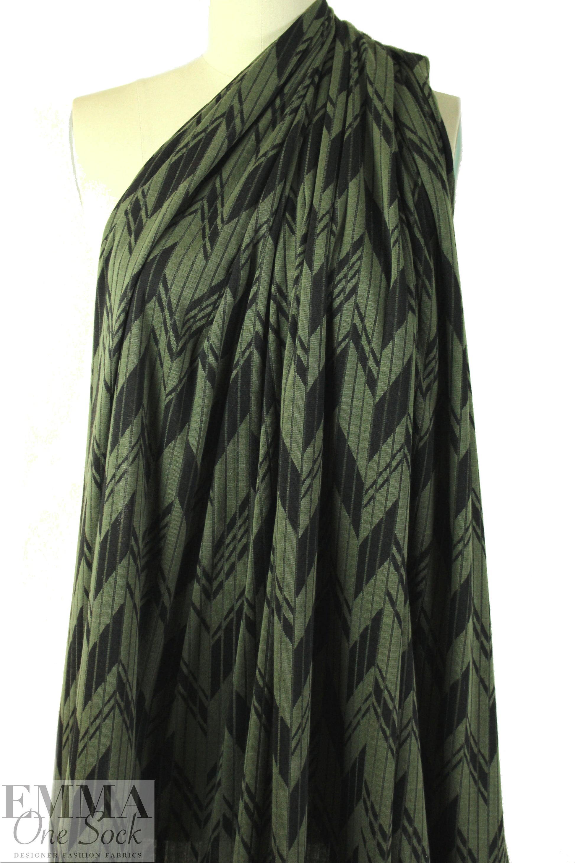 NY designer slatted angles sweater knit - black/loden
