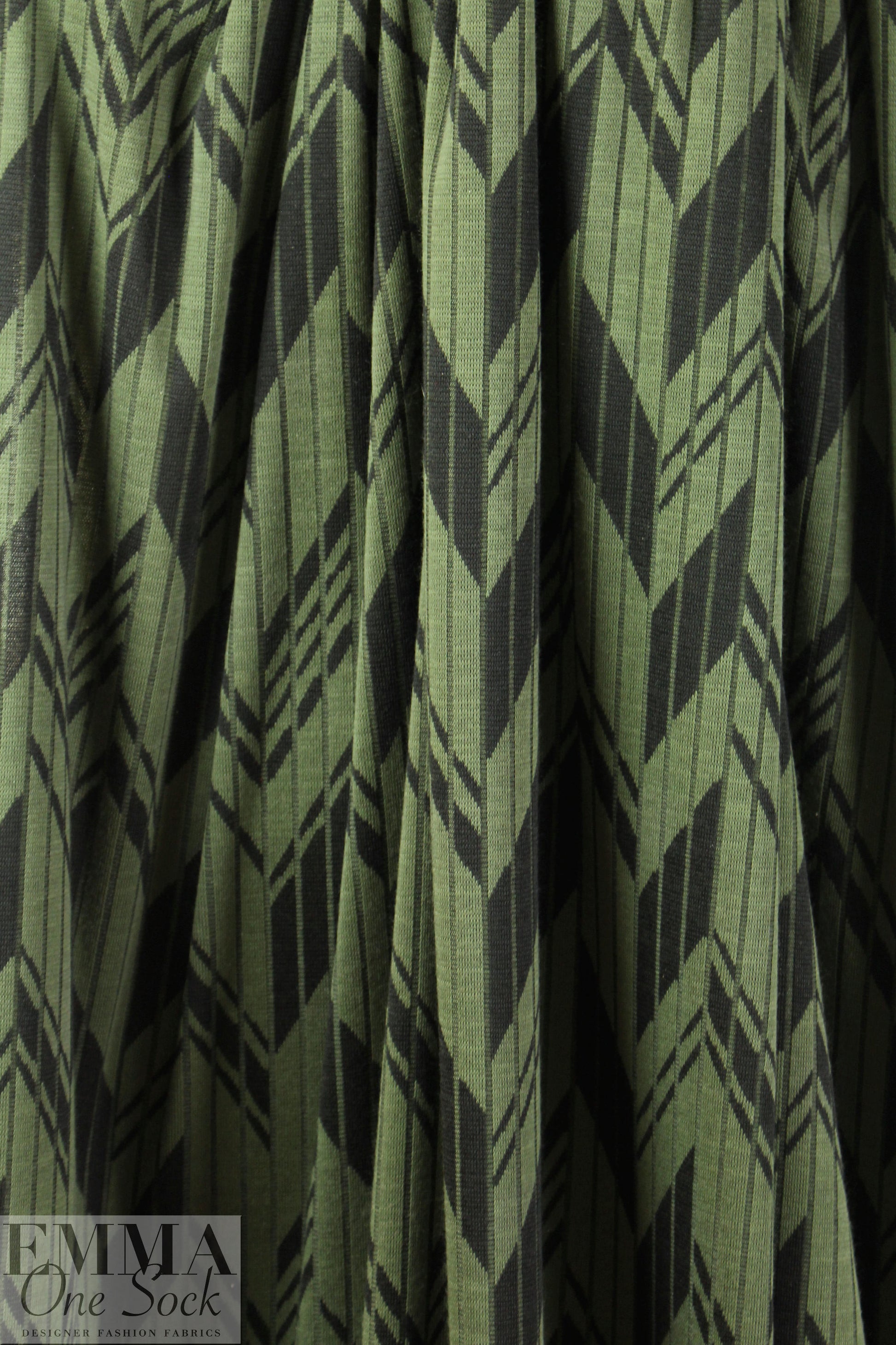 NY designer slatted angles sweater knit - black/loden