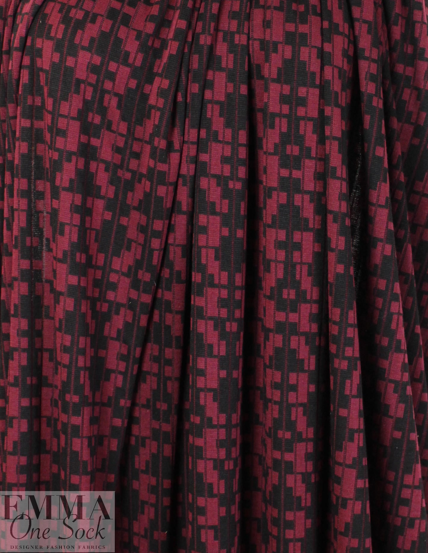 NY designer slatted tetris sweater knit - black/wine