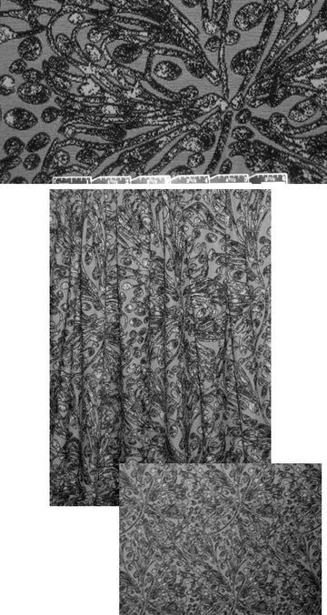 French black/gray design stretchy yarn-dyed knit