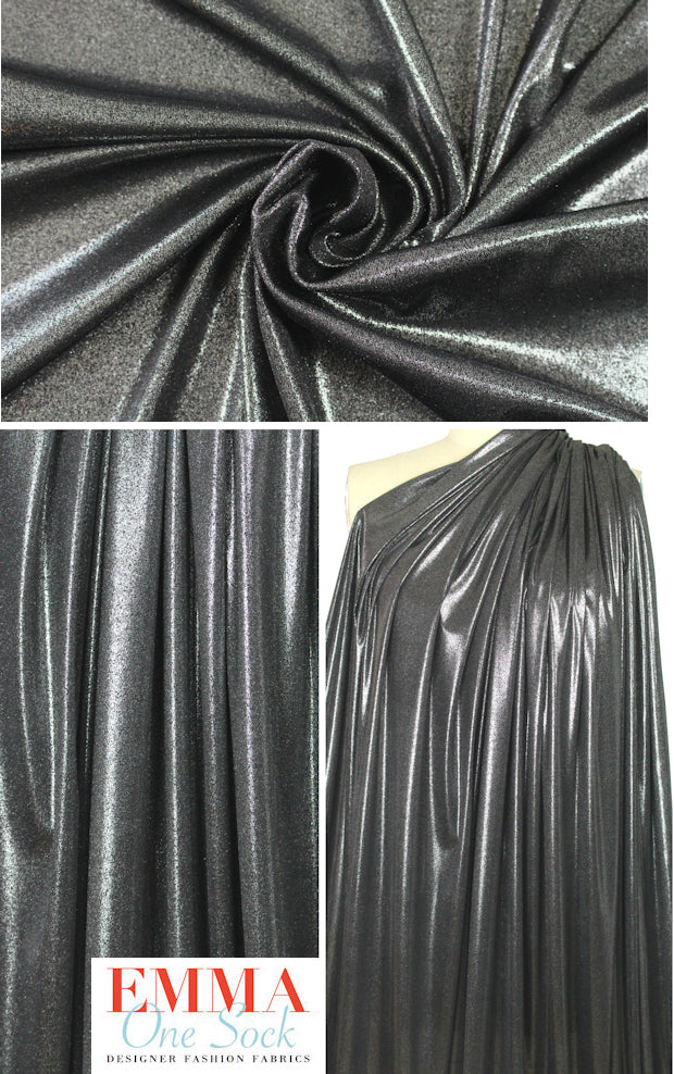 liquid sparkle lame' knit - black/silver