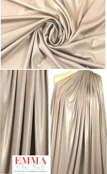 liquid sparkle lame' knit - beige/silver