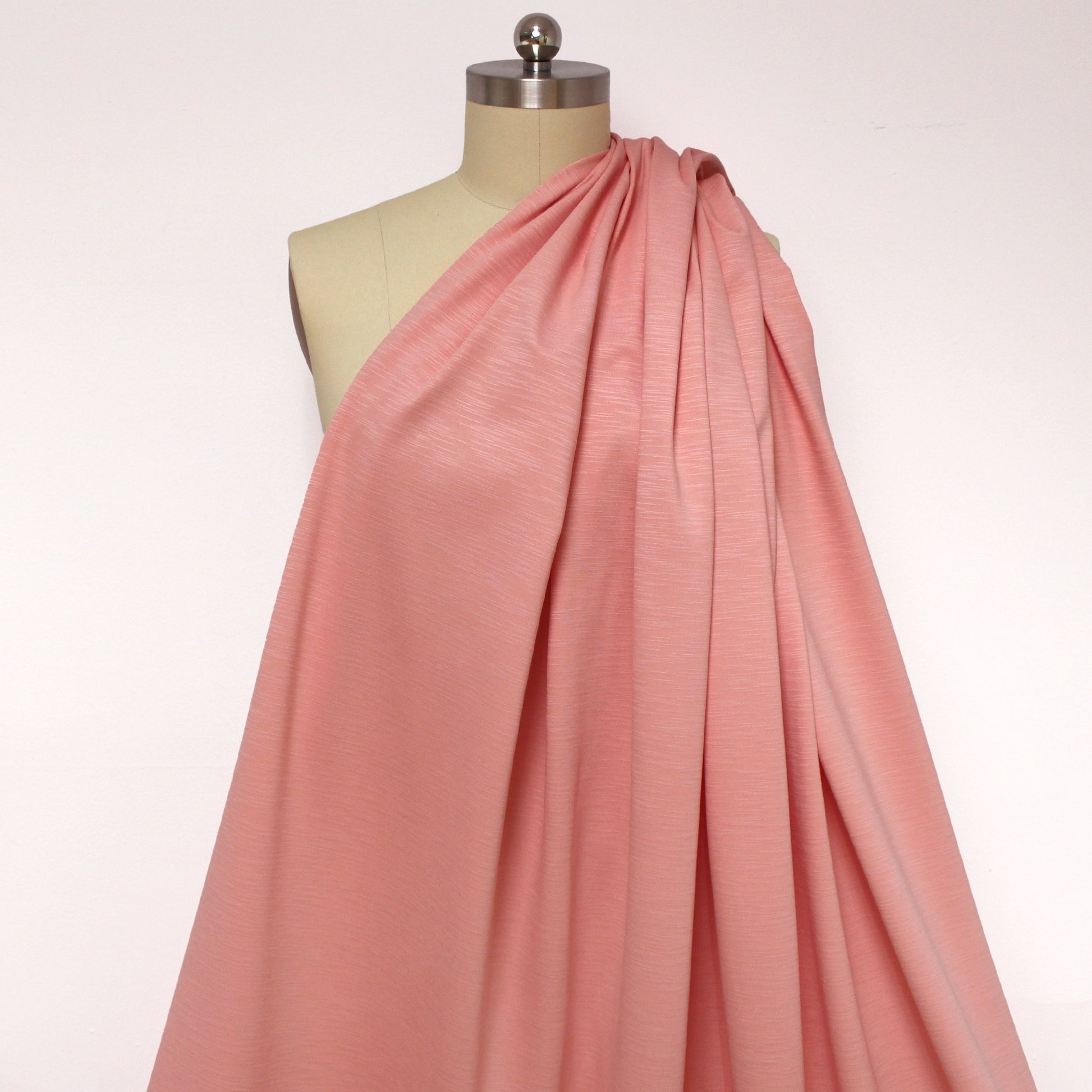 premium rayon blend slub ponte - peony