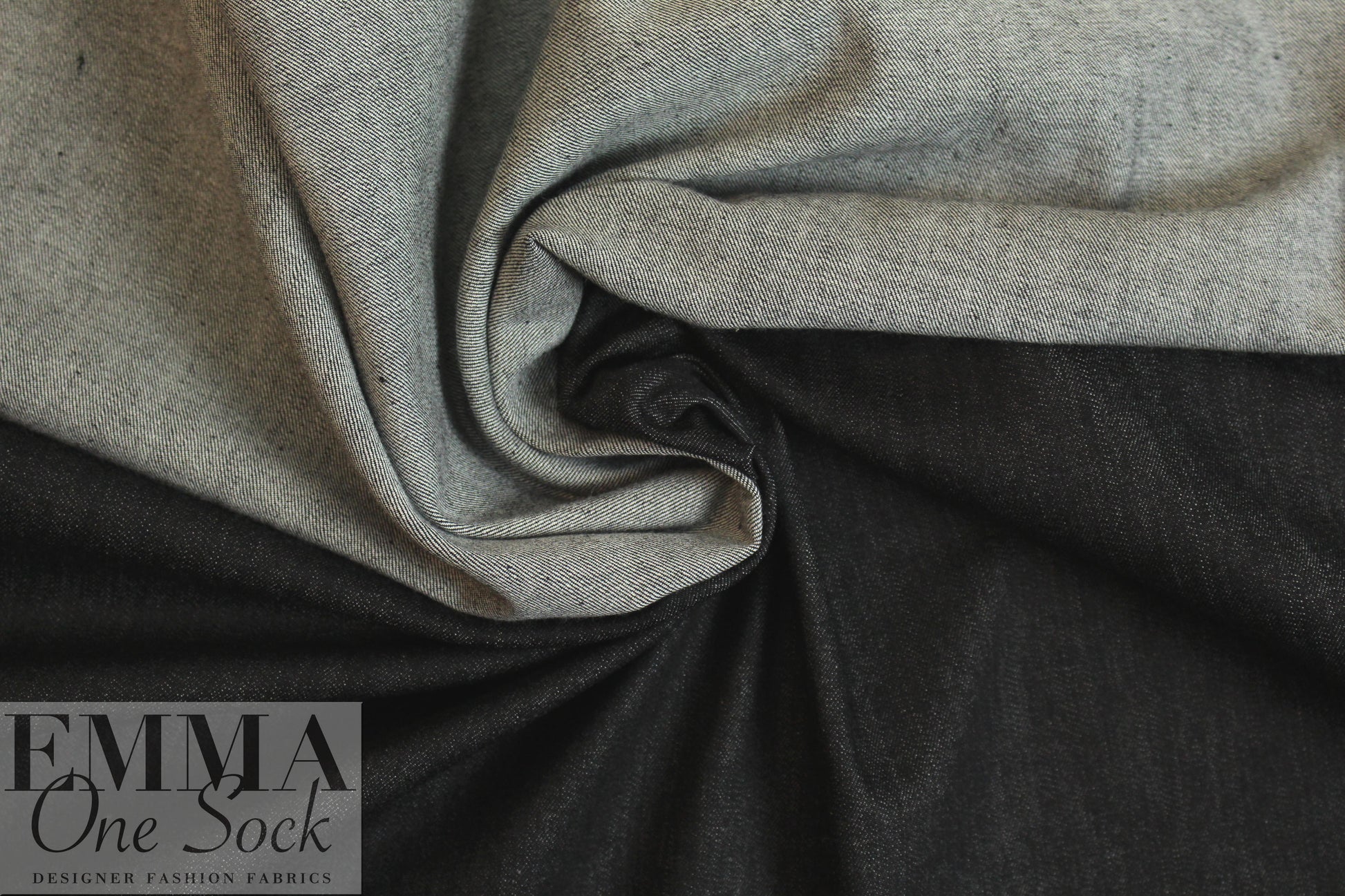 Italian stretch cotton blend denim - off-black