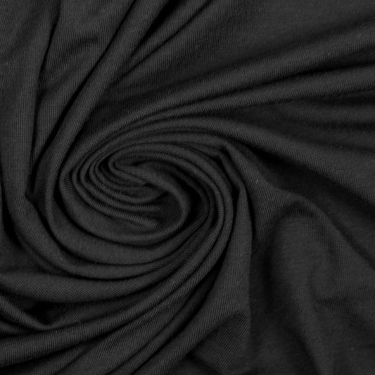 black Oeko-Tex viscose/spandex 4-way jersey