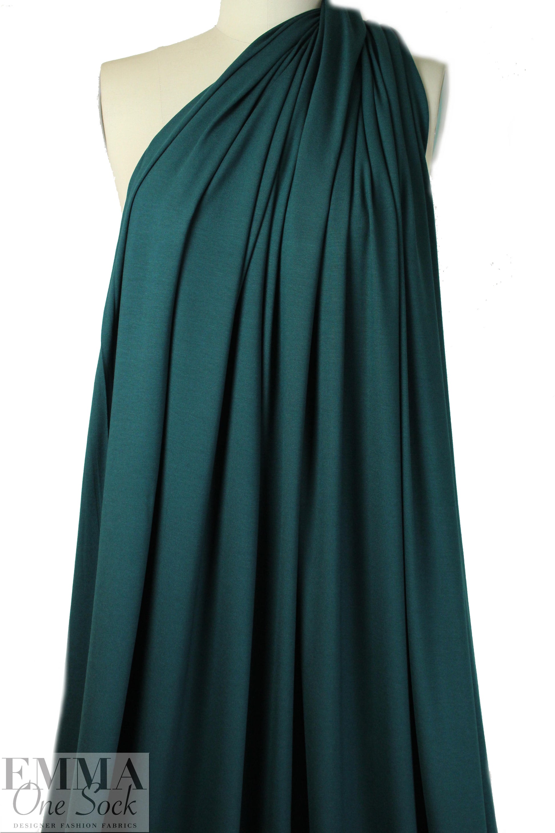 deep teal OEKOTEX viscose/spandex 4-way jersey  1.375 yds