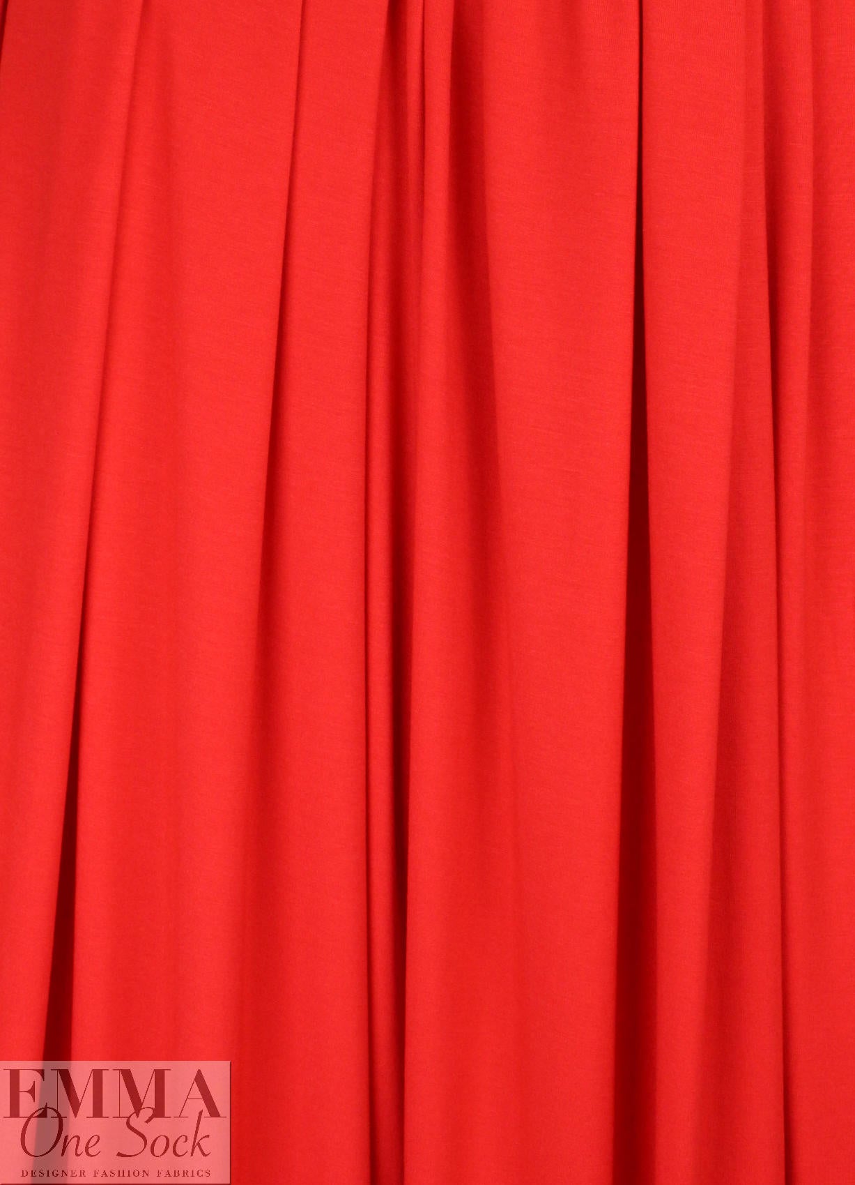 red hot Oeko-Tex bamboo/spandex 4-way jersey  1.375 yds