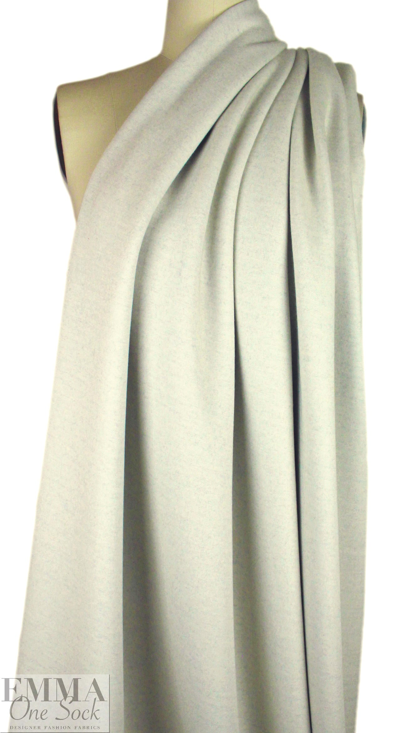 NY designer wool/cashmere? 2-ply knit - heathered alabaster 1 yard