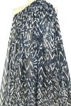 CA designer 'soutache' print - navy chevron 1.625 yd