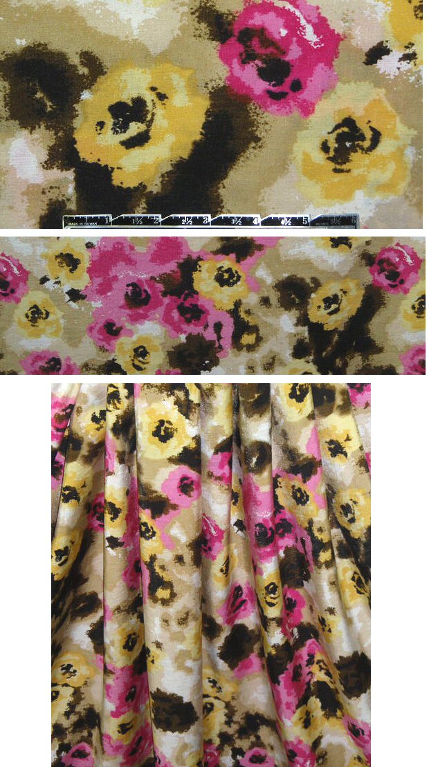 NY designer viscose shimmer floral voile 2 yds