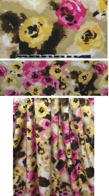 NY designer viscose shimmer floral voile 2 yds