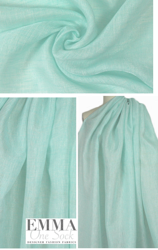 0day Shakar aqua mint shimmer linen woven
