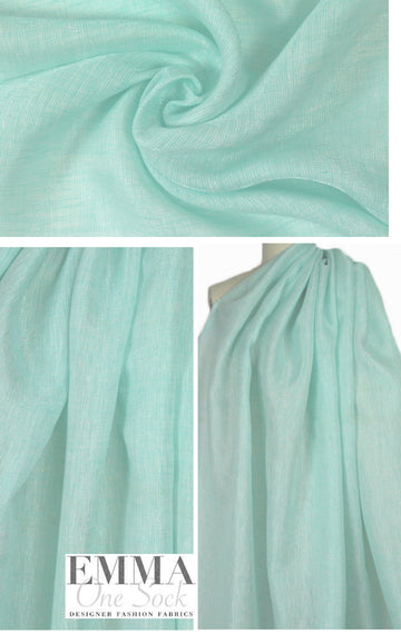 0day Shakar aqua mint shimmer linen woven