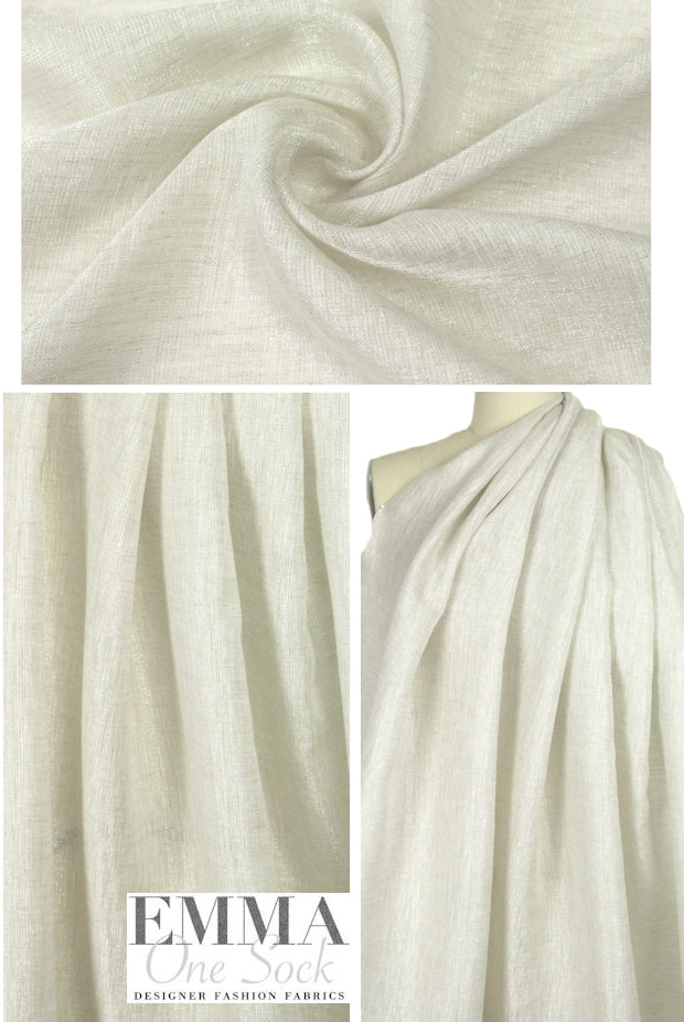 0day Shakar natural shimmer linen woven 1.5 yds