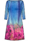 Dutch digital blue rose cotton/lycra knit panel