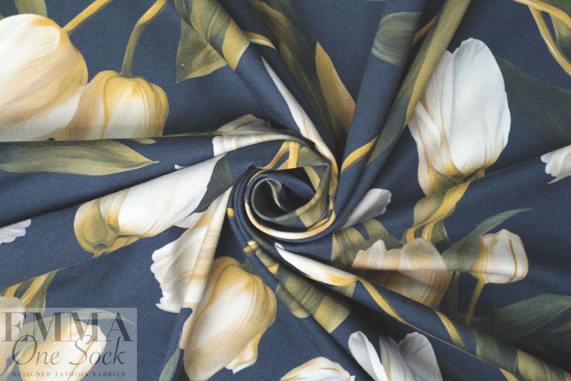 Dutch digital tulip tangle cotton/lycra knit