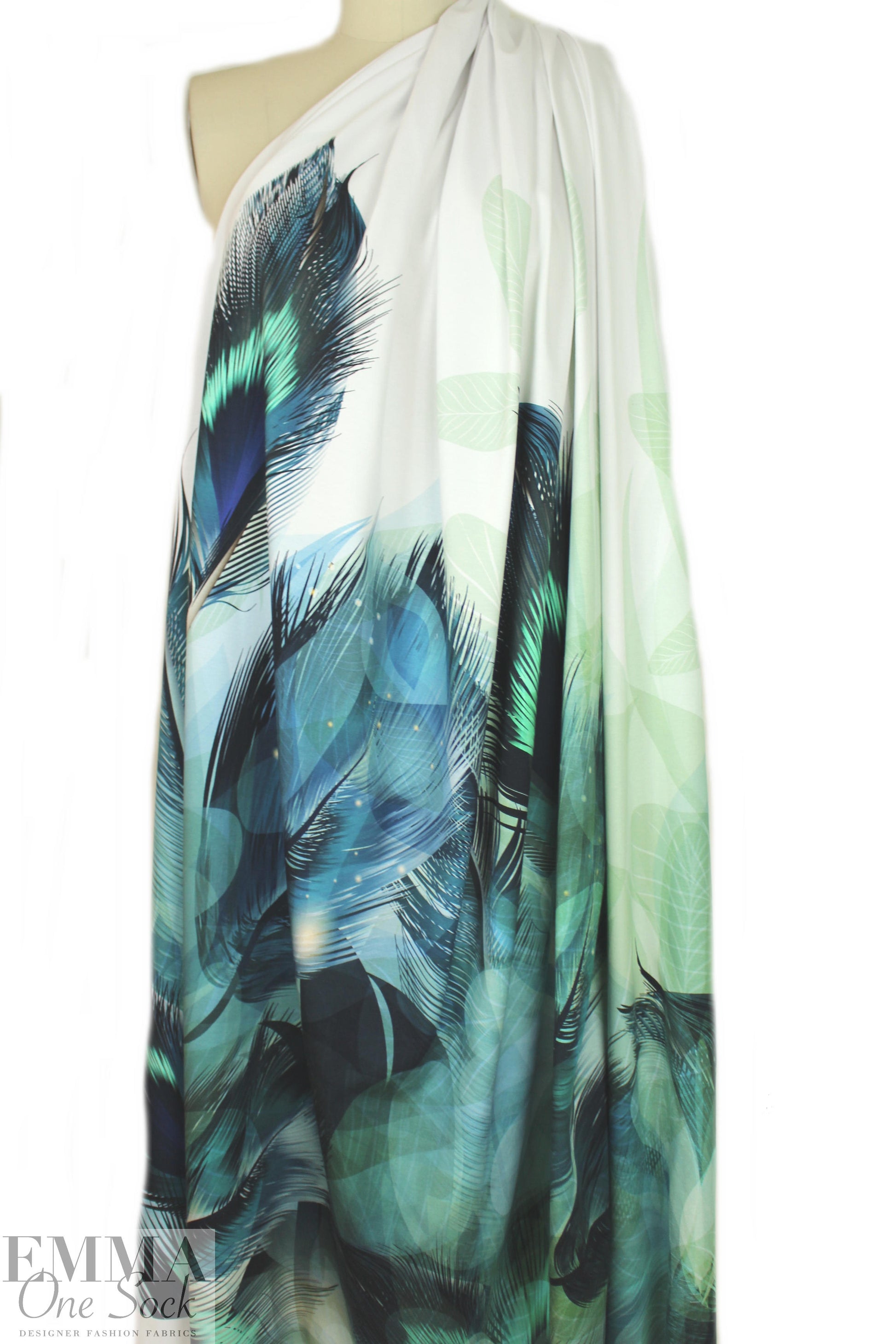 Dutch digital feather cotton/lycra panel 1.60 yds