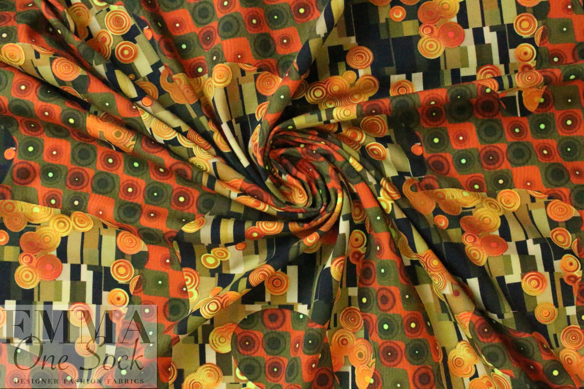 Dutch digital graphic spice knit Oeko-Tex certified 1.625 yds