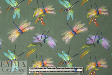 Dutch digital dragonflies cotton/lycra knit