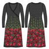 Dutch digital rose border cotton/lycra knit panel
