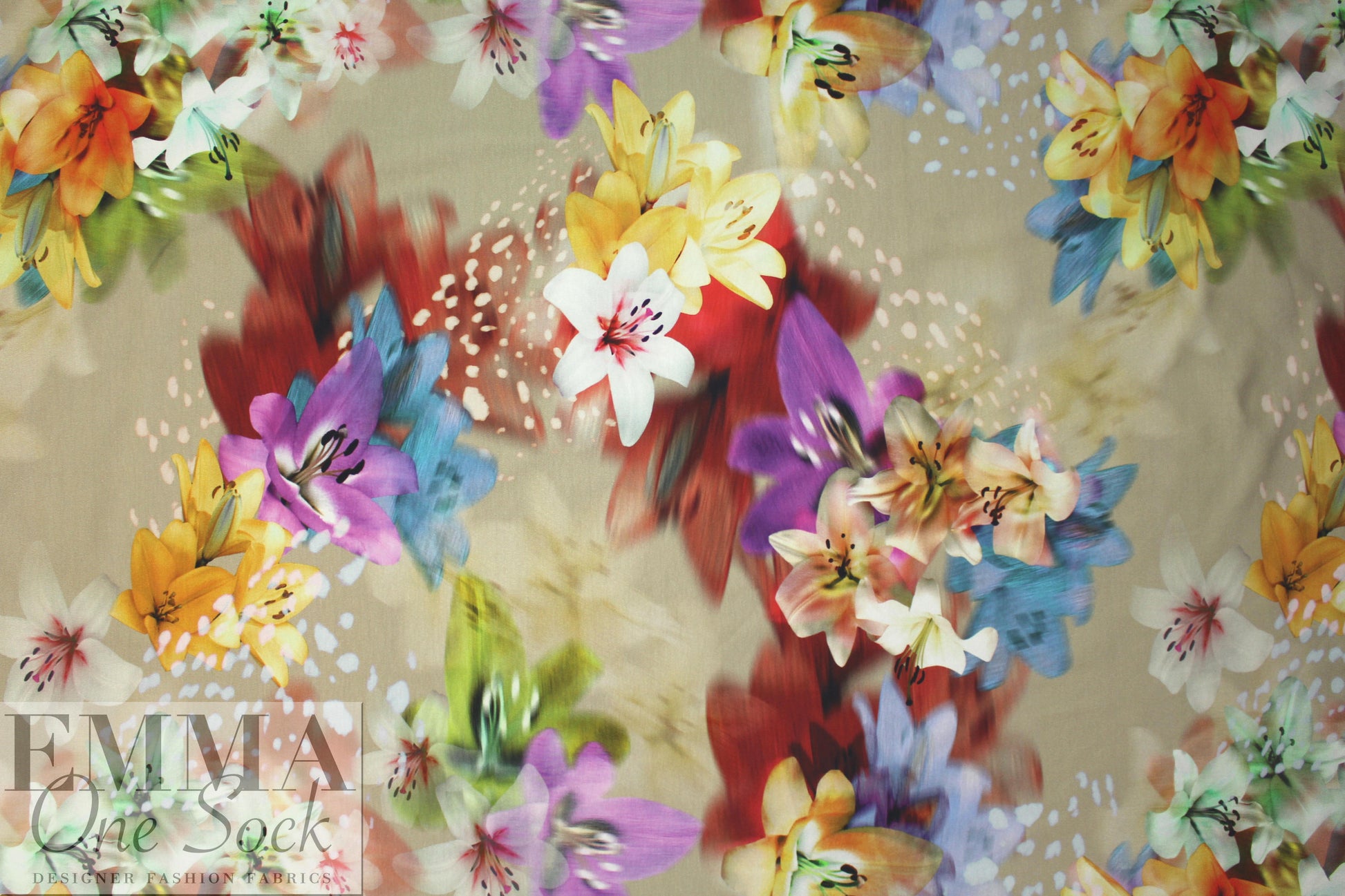 Dutch digital 'valley of lilies' knit Oeko-Tex certified