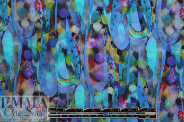 Dutch digital 'turquoise fantasy' knit Oeko-Tex certified 1 yard