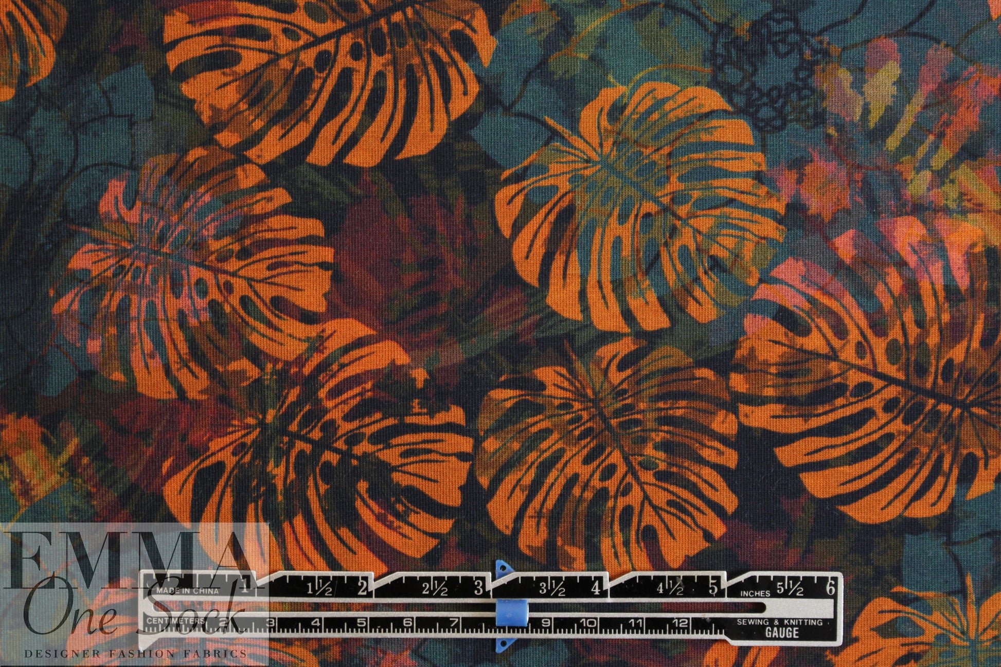 Dutch digital autumn leaves knit Oeko-Tex certified
