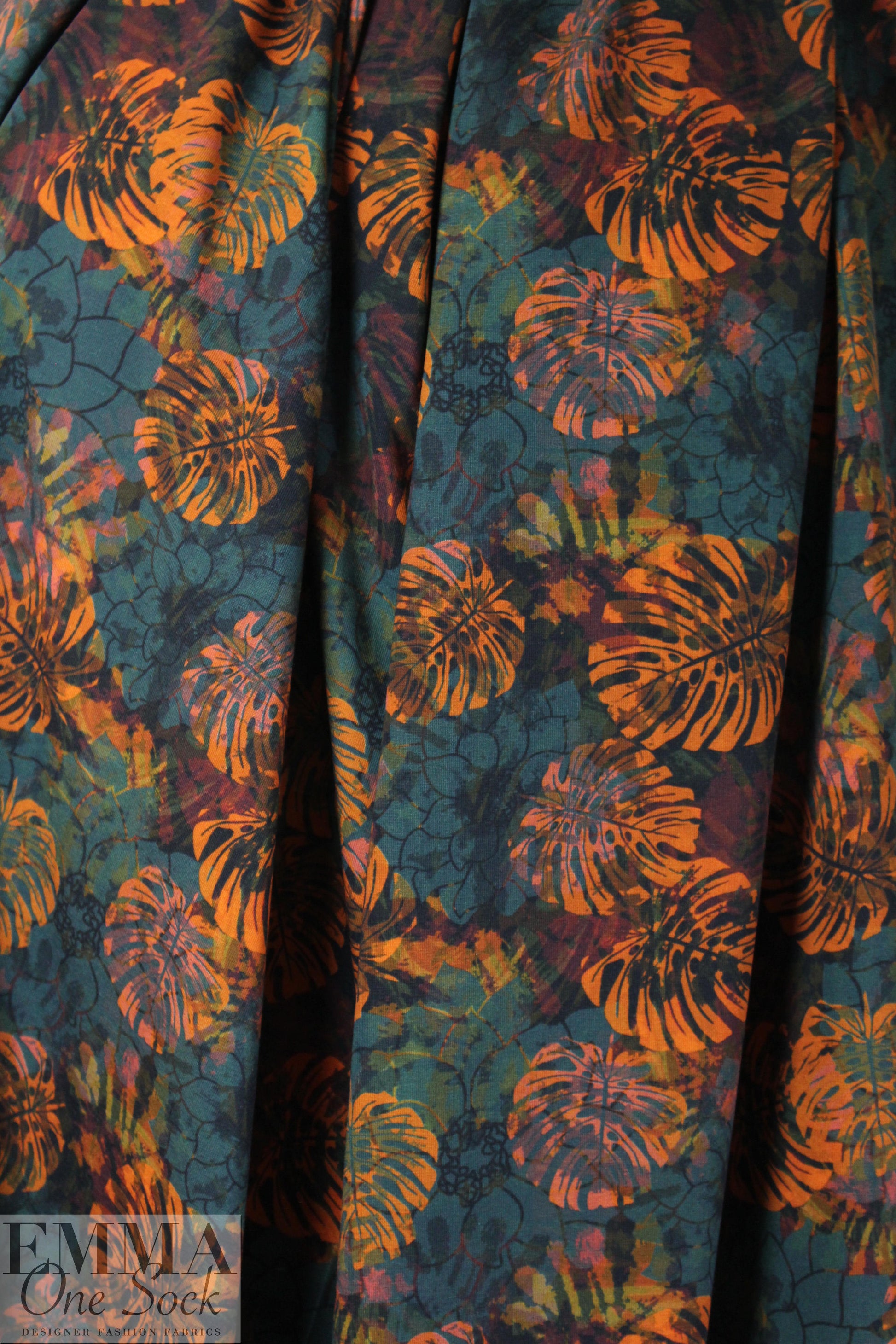 Dutch digital autumn leaves knit Oeko-Tex certified