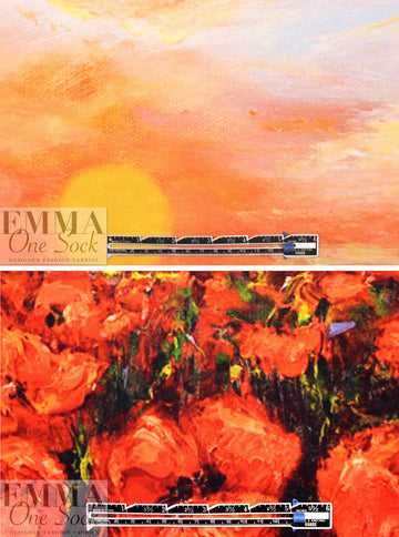 Dutch digital 'poppy fields' knit Oeko-Tex certified panel