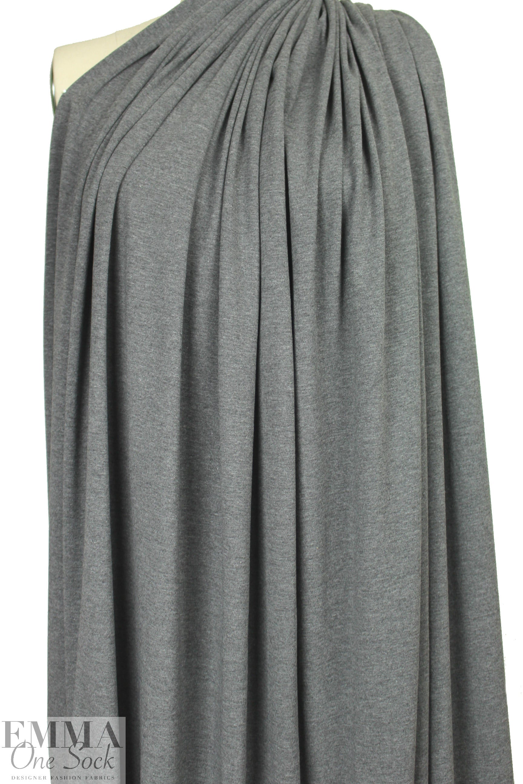 Dutch 220 gms cotton/lycra knit - charcoal heather .8 yds