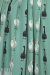 Dutch digital 'swans in tiaras' 3, cotton/lycra knit