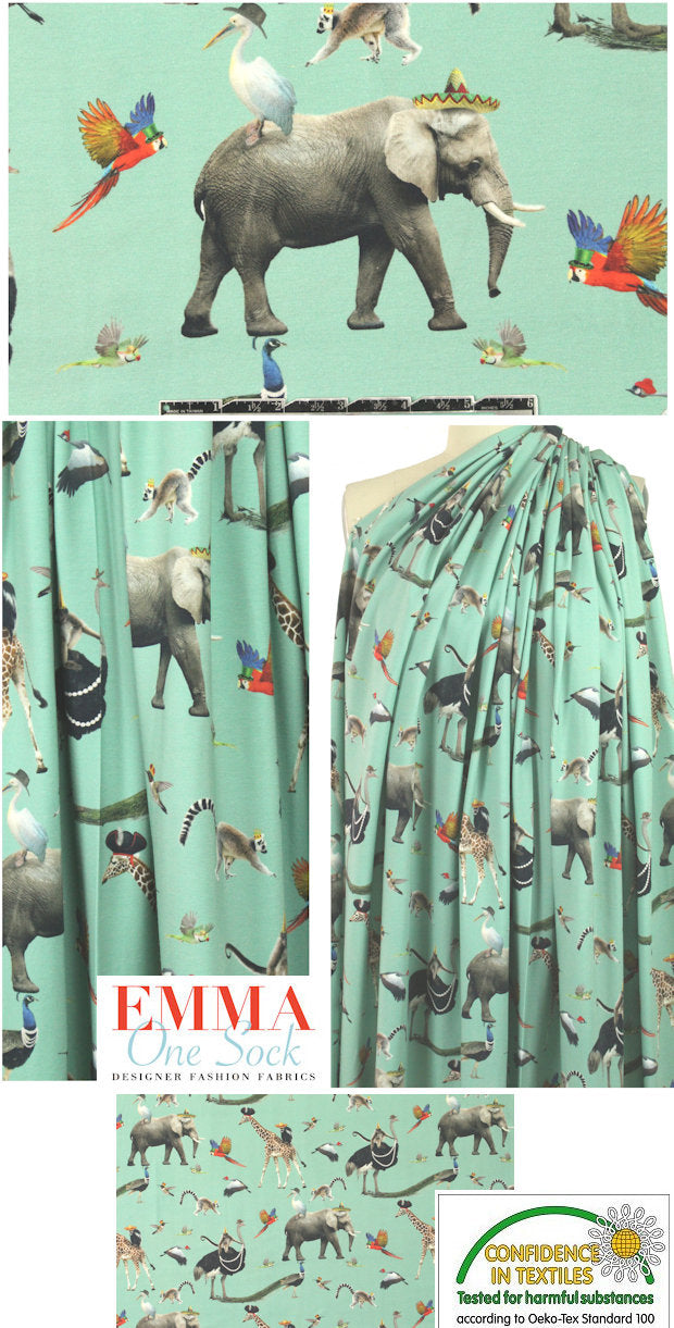 Dutch 'Sunday best' cotton/lycra knit - dusty mint 1.25 yds