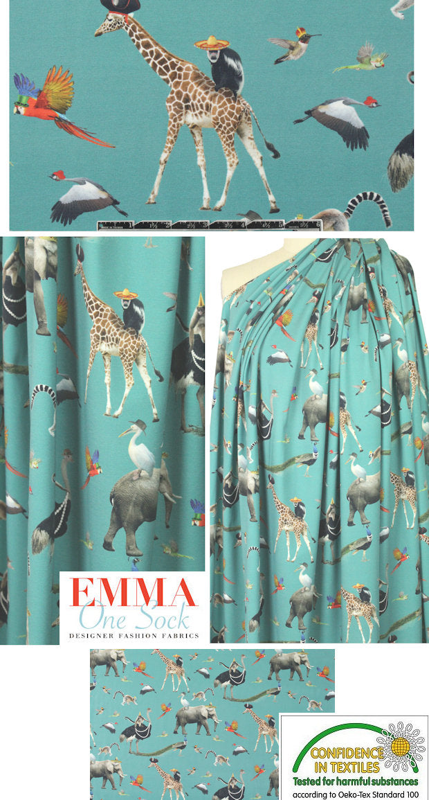 Dutch 'Sunday best' cotton/lycra knit - dusty teal