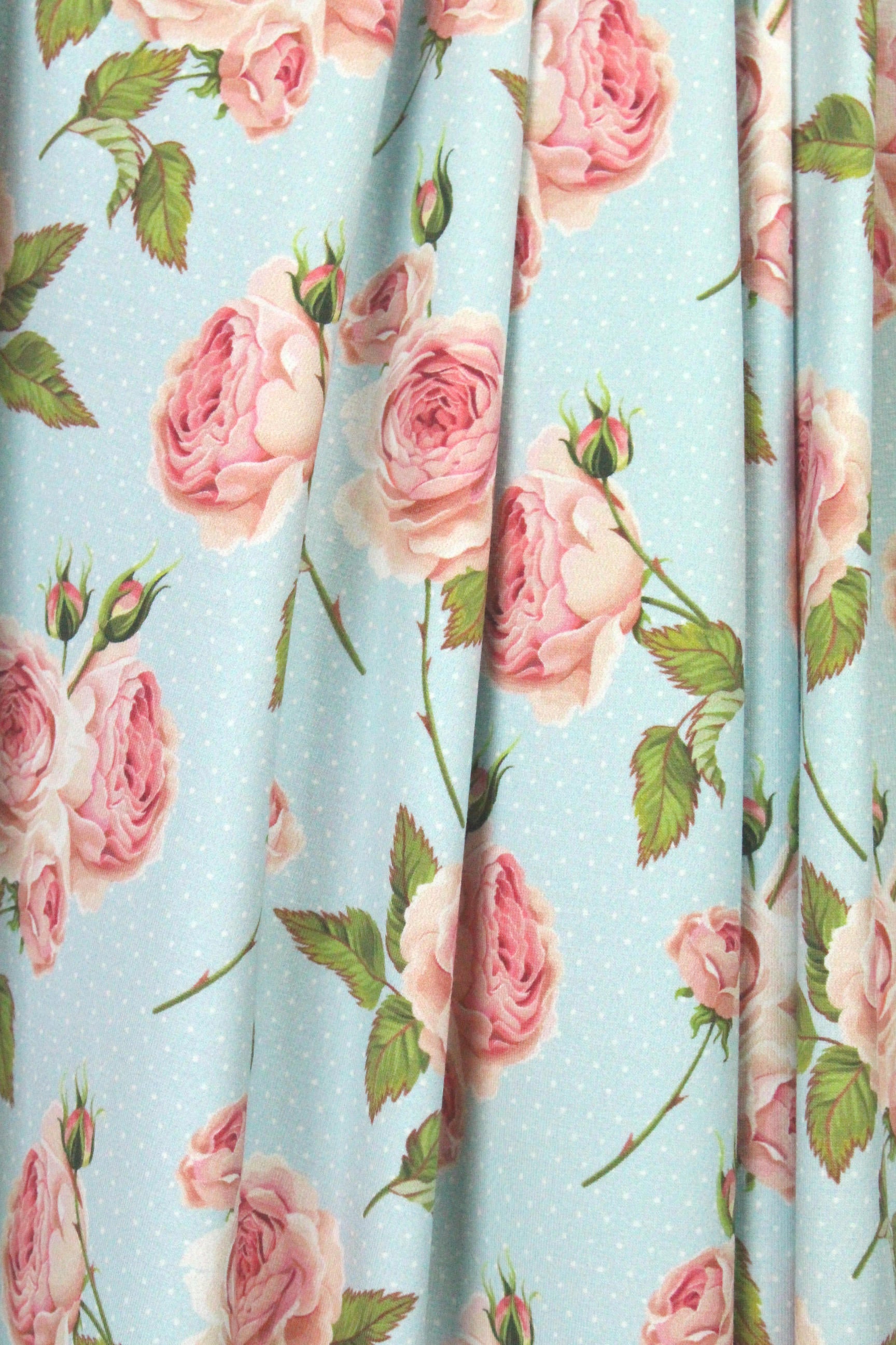 Dutch digital 'swiss dot roses' cotton/lycra knit