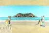 Dutch digital 'kangaroos on holiday' cotton/lycra knit panel