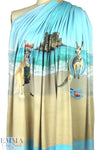 Dutch digital 'kangaroos on holiday' cotton/lycra knit panel
