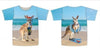 Dutch digital 'kangaroos on holiday' cotton/lycra knit panel