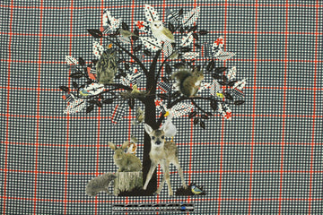 Dutch digital 'woodland friends' cotton/lycra knit *partial panel* .75 yds