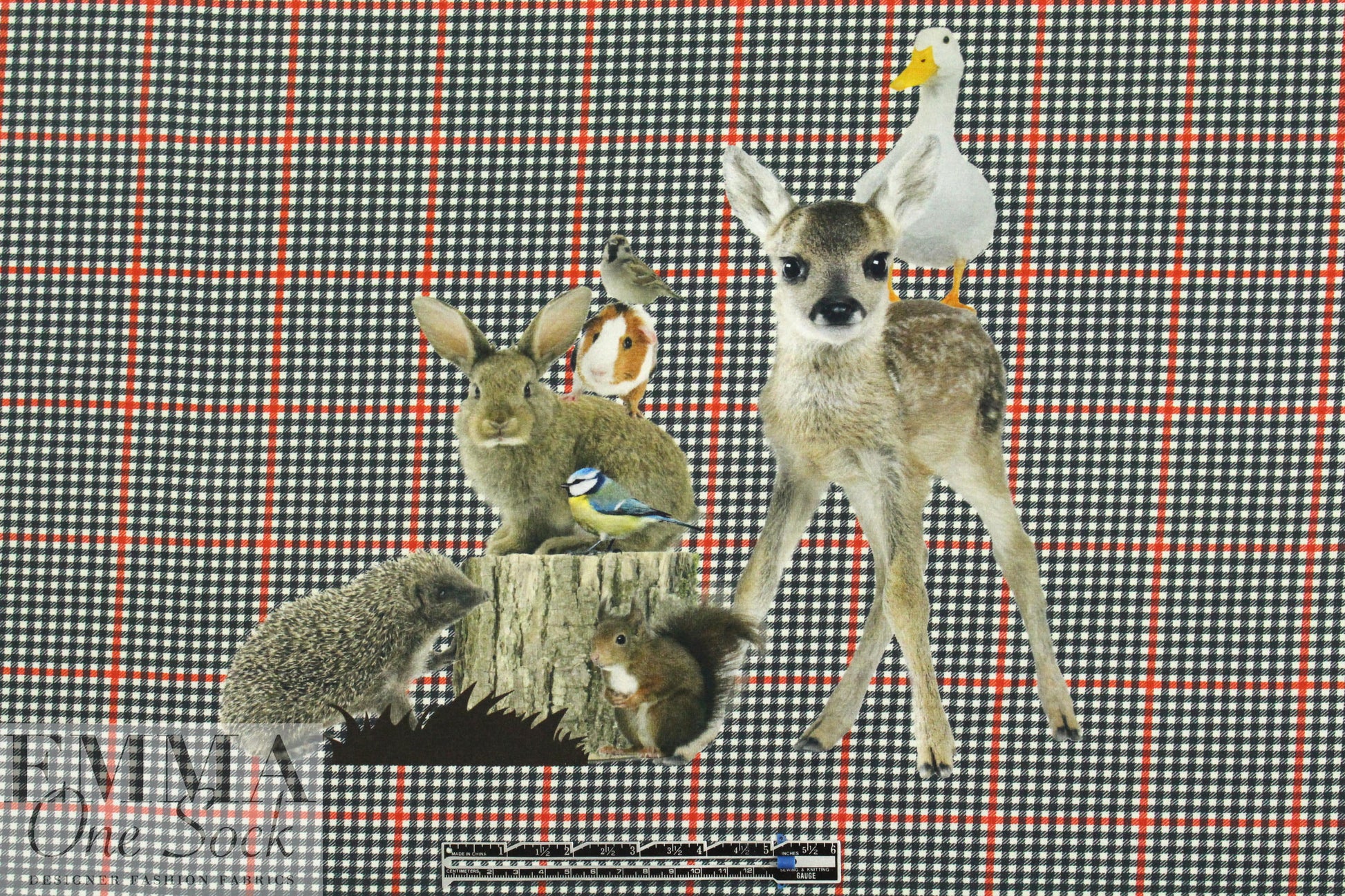 Dutch digital 'woodland friends' cotton/lycra Partial Panel