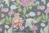 Dutch digital charcoal aviary floral cotton/lycra knit
